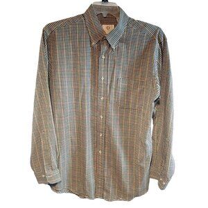 Viyella Mens Long Sleeve Checkered Shirt L Wool Blend Cozy Artsy Outdoor Cottage